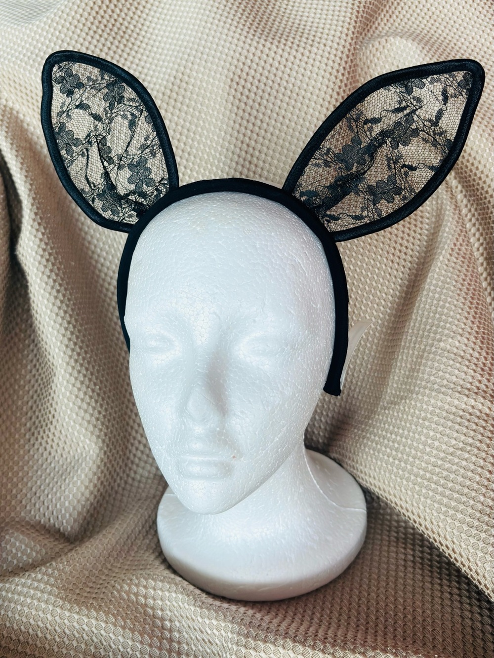 NWT - Black Lace Bunny Ear Headband
